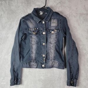 !!SOLD!! Abbey Dawn by Avril Lavigne Jean Jacket Dark Wash Denim Junior's Size M